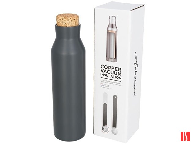 Вакуумная изолированная бутылка с пробкой, серебристый