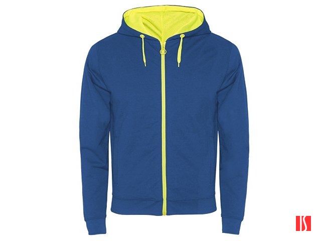 Толстовка на молнии "Fuji", королевский синий/неоновый желтый