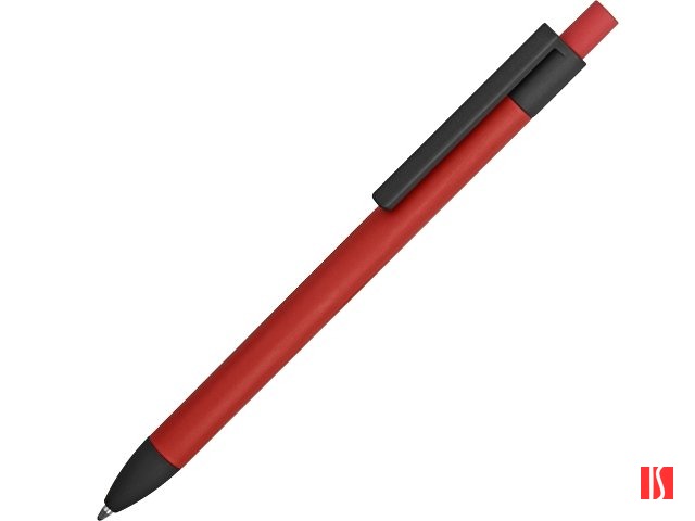 Ручка металлическая soft-touch шариковая «Haptic», красный/черный