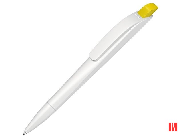 Ручка шариковая пластиковая "Stream", белый/желтый