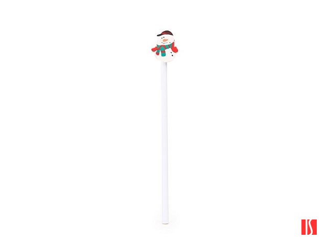 Карандаш NUSS с ластиком в виде снеговика, белый/разноцветный