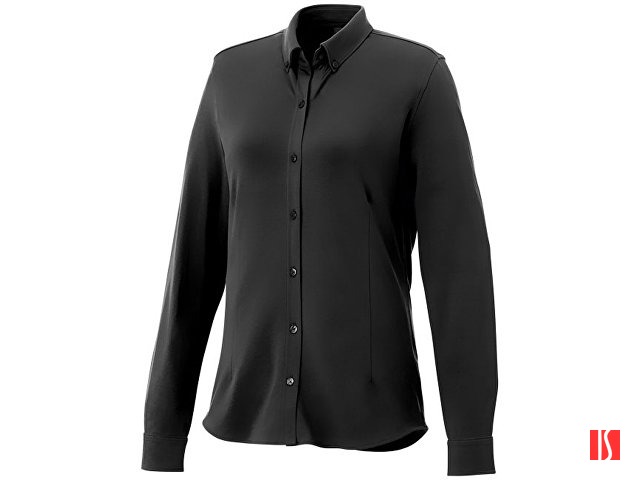 Купить Женская рубашка Bigelow из пике с длинным рукавом, черный Женская рубашка Bigelow из пике с длинным рукавом, черный