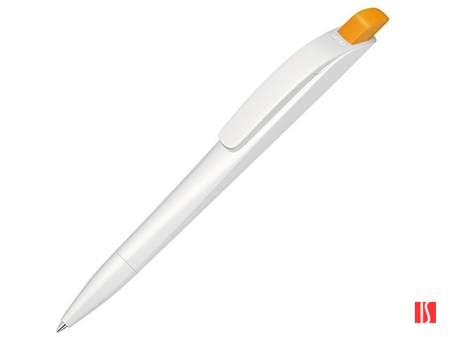 Ручка шариковая пластиковая "Stream", белый/охра
