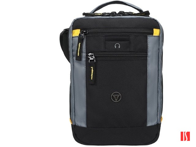 Сумка-планшет TORBER, черный/серый, полиэстер/добби, 22х10х29 см