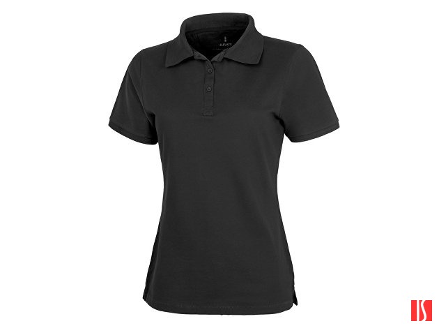 Calgary женская футболка-поло с коротким рукавом, черный