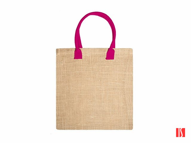 Сумка NIMES из натурального джута, бежевый/фуксия