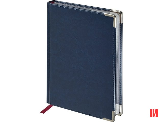 Ежедневник недатированный А5 "Sidney Nebraska", синий (серебряный обрез, серебряные уголки)