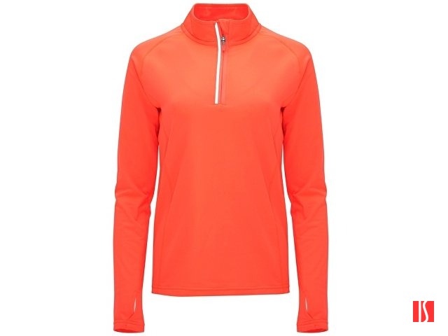 Толстовка с воротом на молнии женская "Melbourne", неоновый коралловый