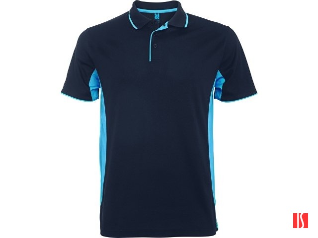 Рубашка поло "Montmelo" мужская с длинным рукавом, нэйви/небесно-голубой