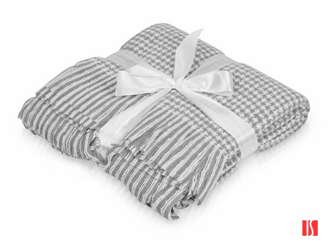 Акриловый плед Harp 130x180 см, белый/холодный серый