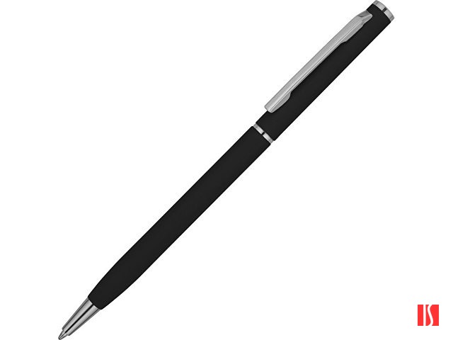 Ручка металлическая шариковая "Атриум" с покрытием софт-тач, черный