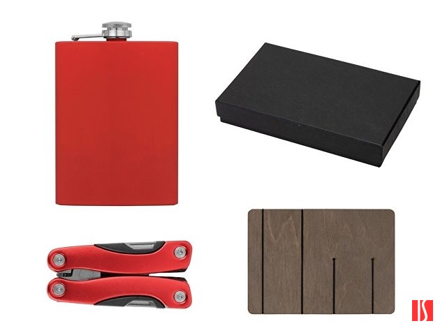 Набор с мультитулом и фляжкой "Путешественник 2.0.", красный