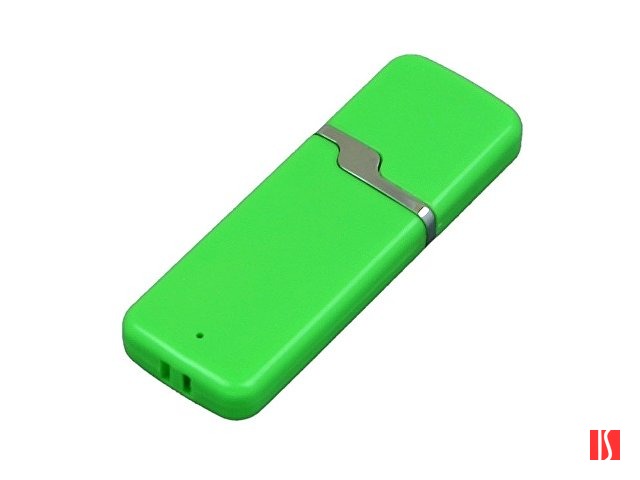 Флешка промо прямоугольной формы c оригинальным колпачком, 64 Гб, зеленый