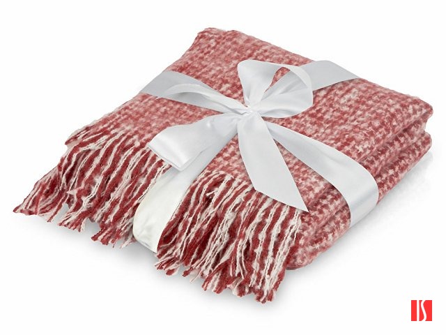 Акриловый плед Harp 130x180 см, белый/бордо