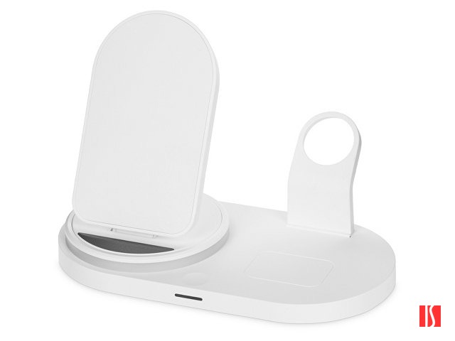 Складная зарядная станция с беспроводной зарядкой «Flashport», 15 Вт, белый