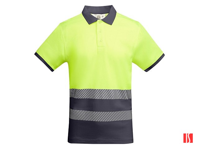 Рубашка поло "Atrio" мужская, свинцовый/неоновый желтый