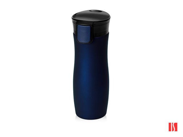 Вакуумная термокружка с кнопкой Streamline, Waterline, soft-touch, темно-синий