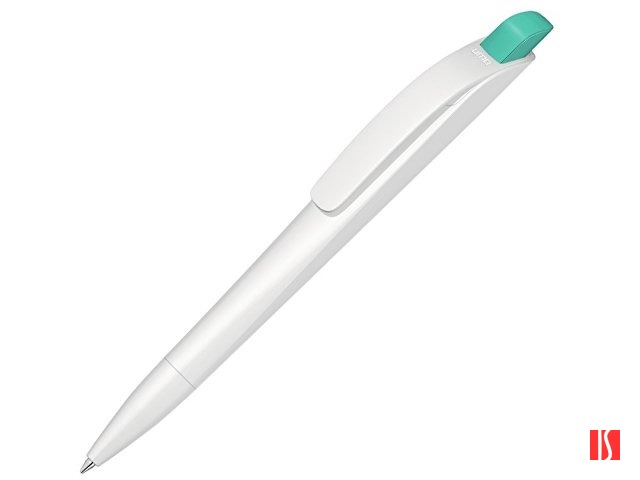 Ручка шариковая пластиковая "Stream", белый/бирюзовый