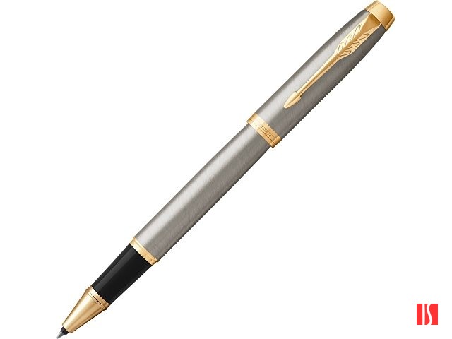 Ручка роллер «Parker IM Core Brushed Metal GT», серебристый/золотистый