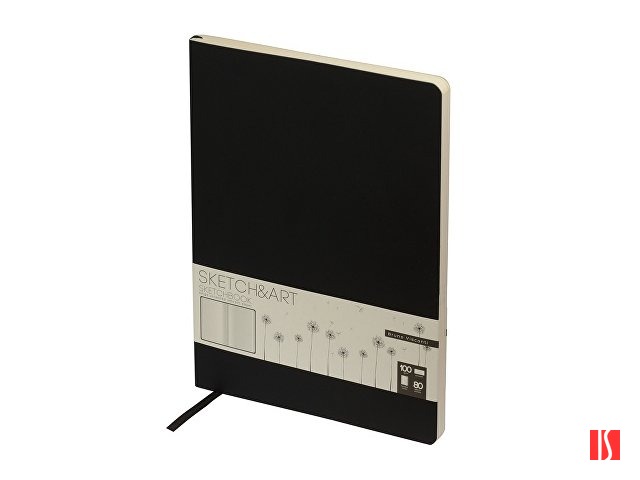 Скетчбук "Sketch & Art" в мягком переплете 179х250 мм, 80 л. бежевой бумаги 100 гр., черный