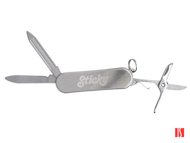 Мультитул-складной нож 3-в-1, металлик (гравировка)