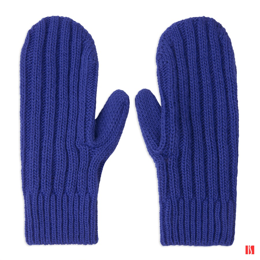 Варежки вязаные НАСВЯЗИ©, тёмно-синий, 30% шерсть,70% акрил