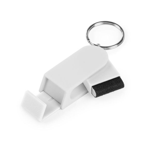 Брелок SATARI с подставкой для телефона, пластик, белый, 2 x 4.8 x 1.3 см
