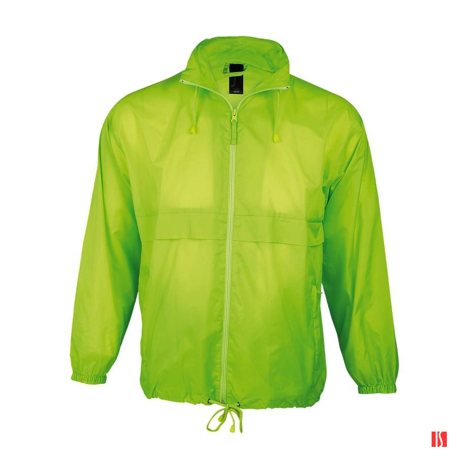 Ветровка мужская SURF, лаймовый неон, XS, 100% нейлон, 210T