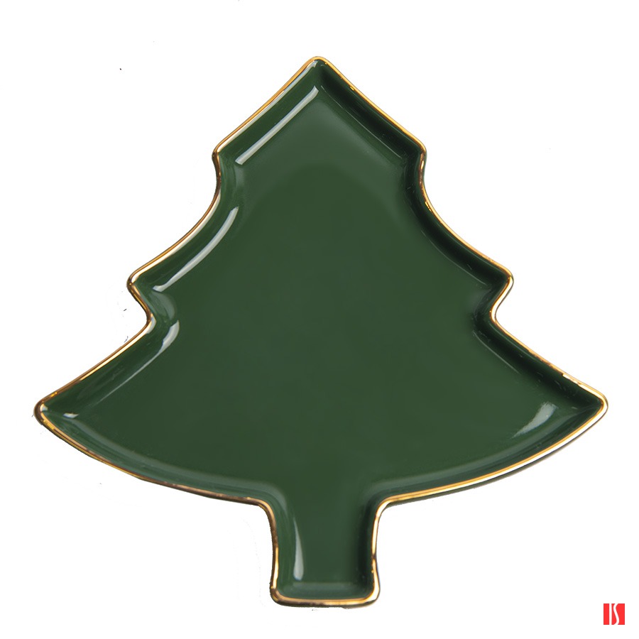 Тарелка ЕЛОЧКА, 18,5х18х1,5см, фарфор