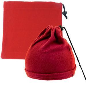Шапка-шарф с утяжкой "Articos", 24,5 x 25,5 см, красный, флис, 200 гр/м2