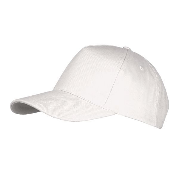 Купить Бейсболка "LONG BEACH", 5 клиньев, метал. застежка, белый, 100% хлопок, плотность 260 г/м2 Бейсболка "LONG BEACH", 5 клиньев, метал. застежка, белый, 100% хлопок, плотность 260 г/м2
