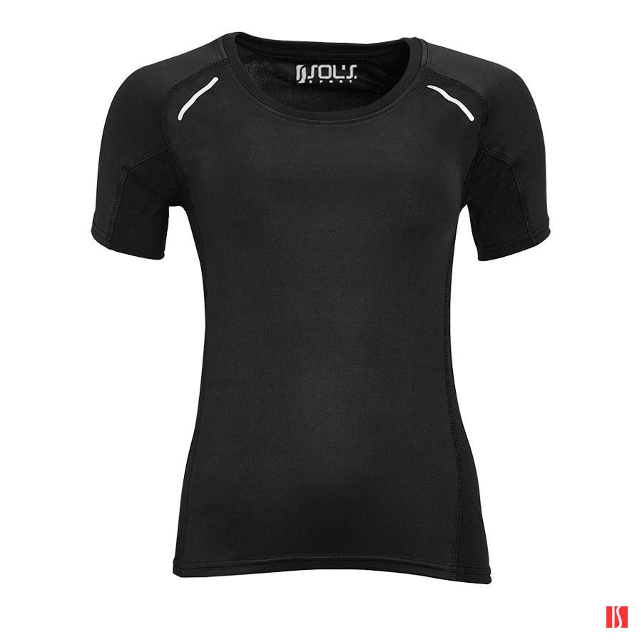 Футболка для бега "Sydney women", черный_XS, 92% х/б, 8% эластан, 180 г/м2