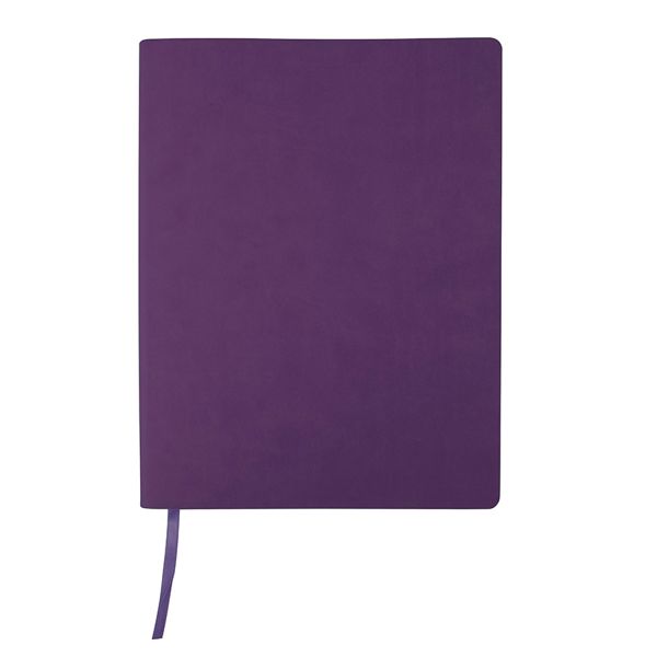 Бизнес-блокнот "Biggy", B5 формат, фиолетовый, серый форзац, мягкая обложка, в клетку