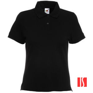 Поло "Lady-Fit Polo", черный_XL, 97% х/б, 3% эластан, 220 г/м2