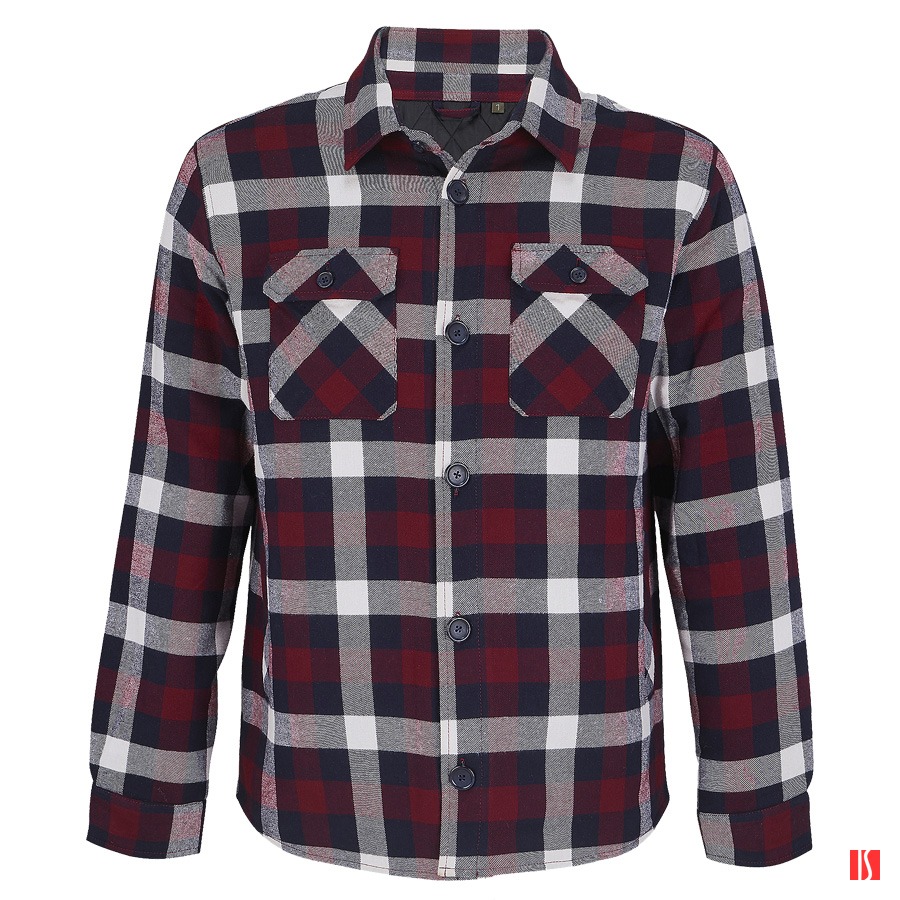 Куртка рубашка мужская NOAH, бордо, M/L(1),100%хлопок,180 г/м2; подкладка и утеплитель:100%полиэстер