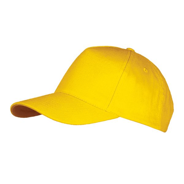 Купить Бейсболка "LONG BEACH", 5 клиньев, метал. застежка, желтый, 100% хлопок, плотность 260 г/м2 Бейсболка "LONG BEACH", 5 клиньев, метал. застежка, желтый, 100% хлопок, плотность 260 г/м2
