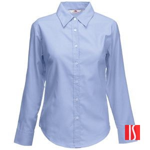 Рубашка "Lady-Fit Long Sleeve Oxford Shirt", светло-голубой_L, 70% х/б, 30% п/э, 135 г/м2