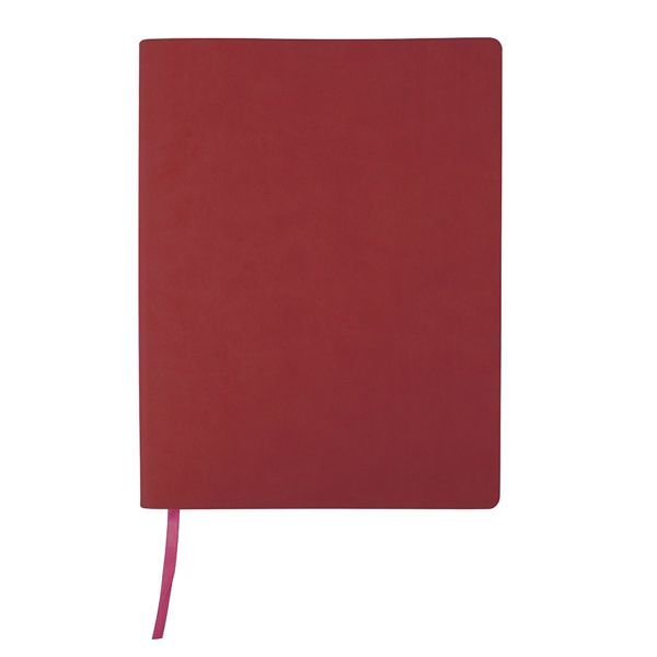 Бизнес-блокнот "Biggy", B5 формат, бордовый, серый форзац, мягкая обложка, в клетку