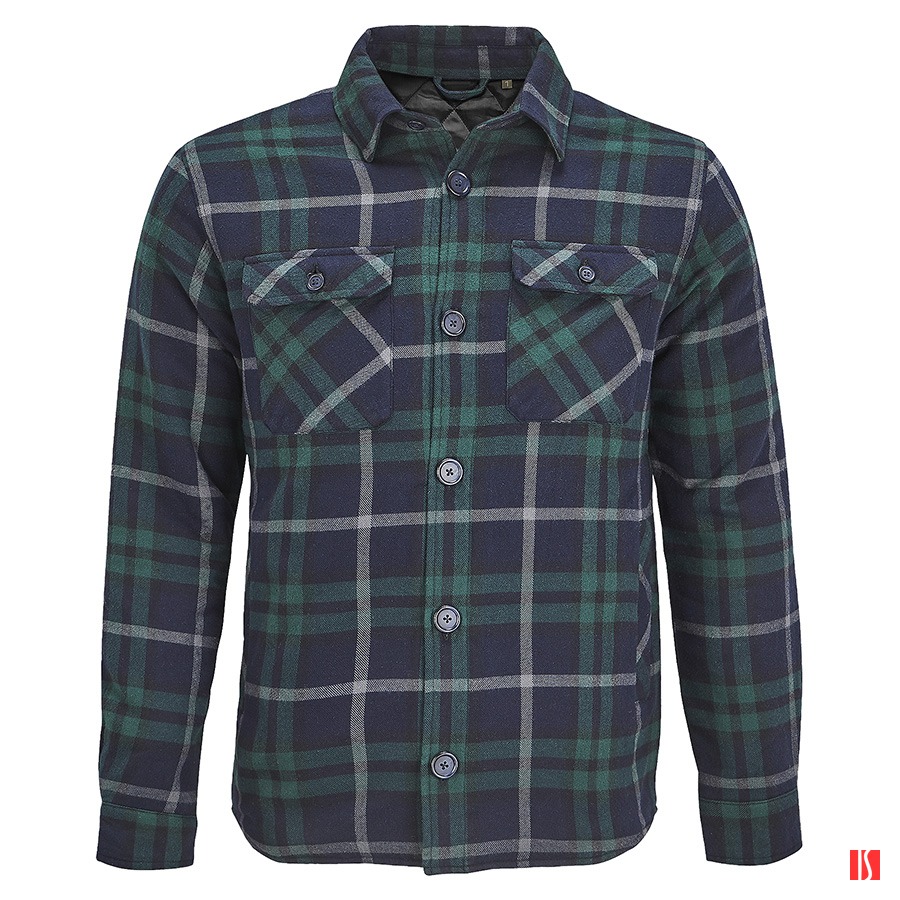 Куртка рубашка мужская NOAH, зелен.,XL/2XL(2),100%хлопок,180 г/м2;подкл. и утеплитель:100%полиэстер