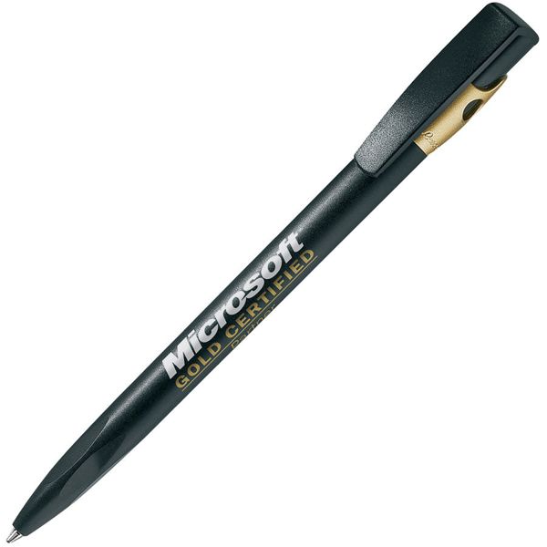 KIKI FROST GOLD, ручка шариковая, черный/золотистый, пластик