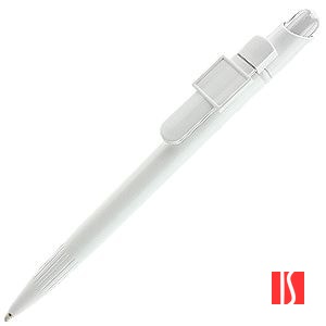 MIR Clip Logo Polymer L019, ручка шариковая, белый с клипом Logo L019, пластик