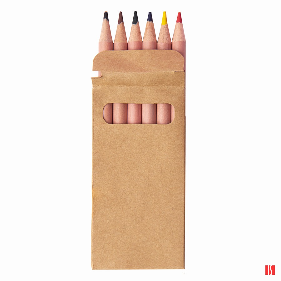 Набор цветных карандашей мини TINY,6 цветов, дерево, картон
