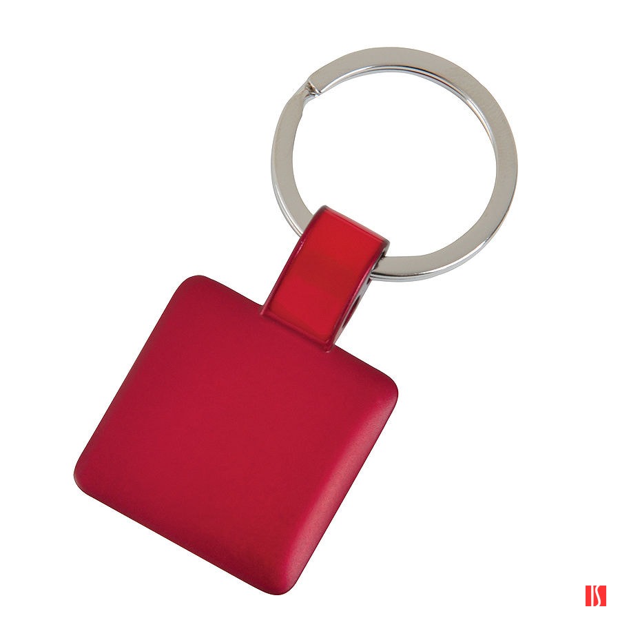 Брелок "Квадрат",красный,3,2х3,2х0,1см,металл