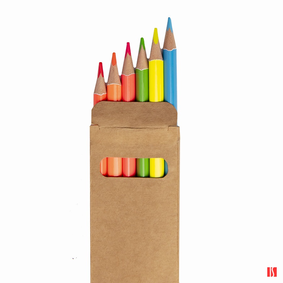 Набор цветных карандашей NEON, 6 цветов, дерево, картон