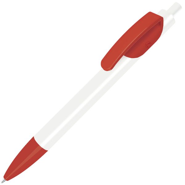 TRIS, ручка шариковая, белый корпус/красный, пластик