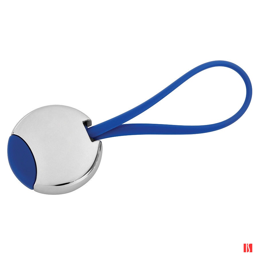 Брелок "Beat"; синий, 3,5x3,5x0,6 см; металл; лазерная гравировка