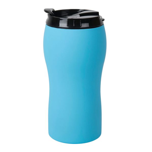 Термокружка вакуумная  "Velvet";  380 мл; голубой; металл/пластик