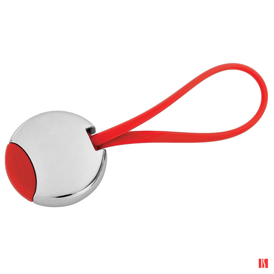 Брелок "Beat"; красный, 3,5x3,5x0,6 см; металл; лазерная гравировка