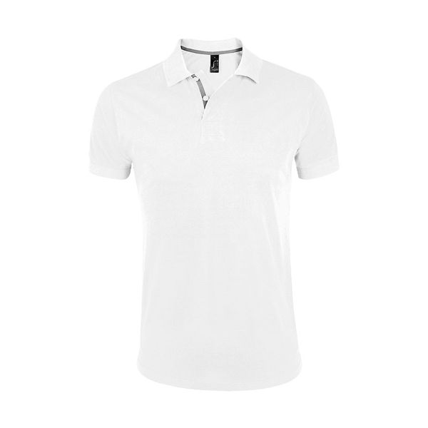 Рубашка поло мужская "Portland Men" белый, серый_S, 100% х/б, 200г/м2