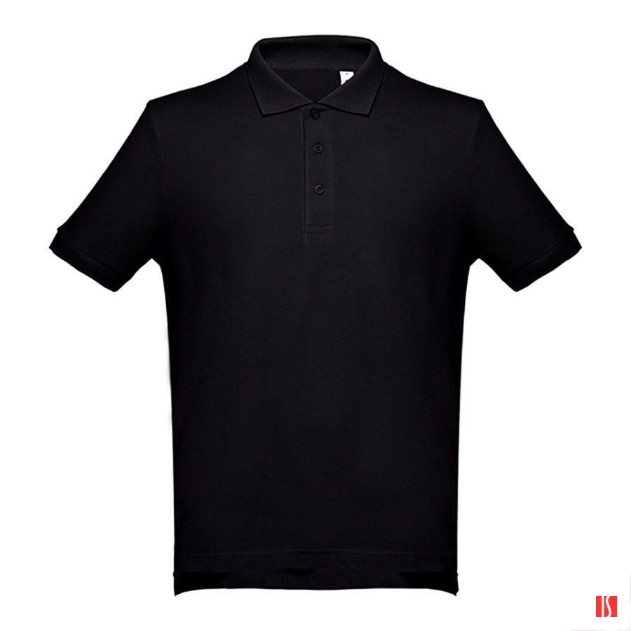 Рубашка-поло мужская ADAM, черный, S, 100% хлопок, плотность 195 г/м2